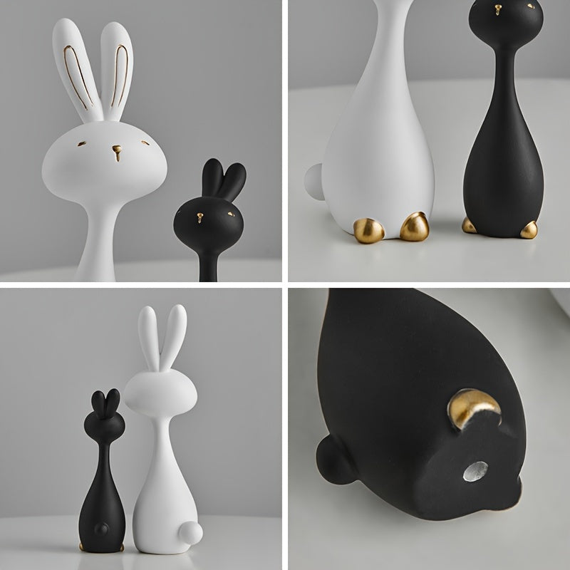 סט ארנבים מעוצבים — שחור ולבן, מינימליסטי ומחמם לב