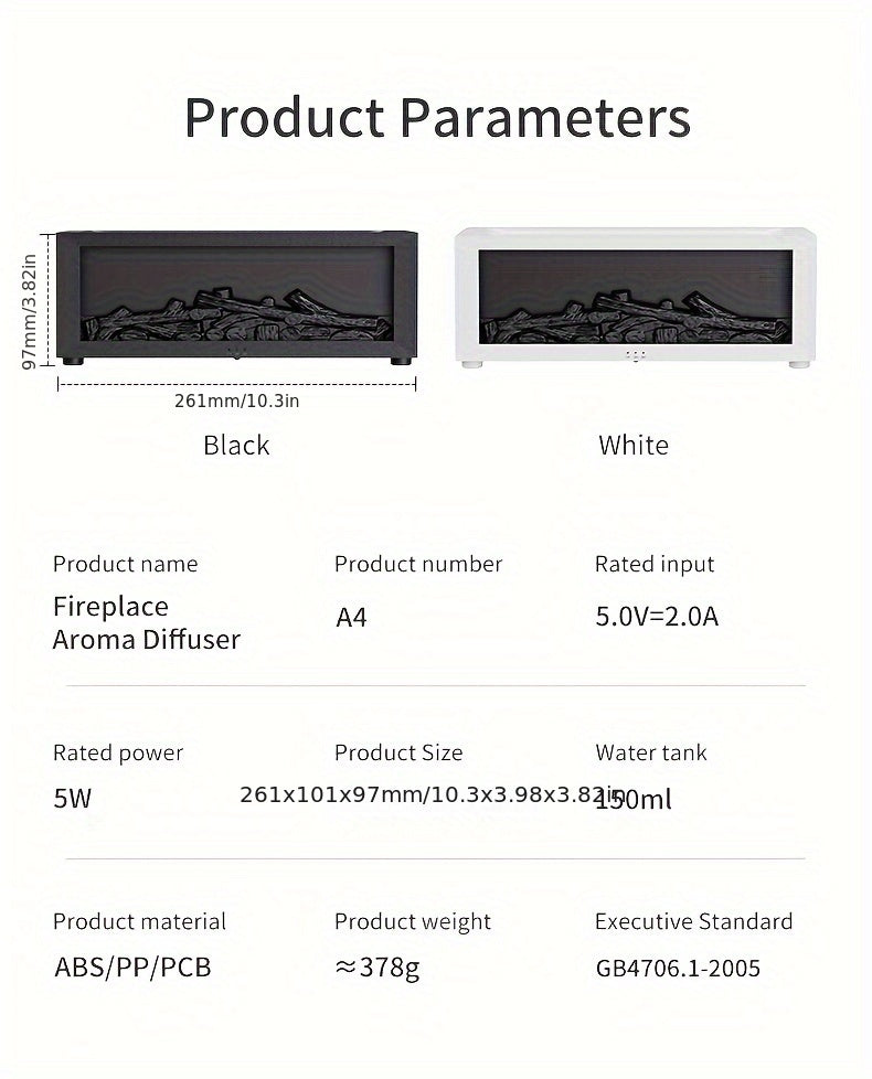 מפיץ ריח “אש מדורה” 150 מ״ל — להבה מדומה, אווירה אמיתית
