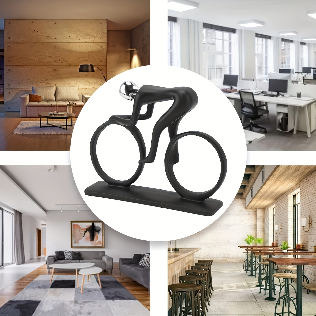 פסל רוכב אופניים — נגיעה מודרנית שמשמחת את החלל