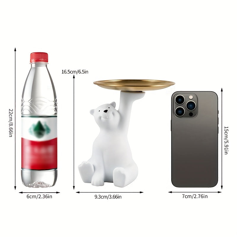 דוב קוטב עם מגש — מגשון דקורטיבי קליל לבית