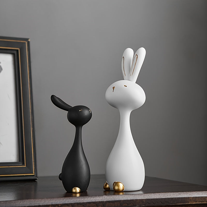 סט ארנבים מעוצבים — שחור ולבן, מינימליסטי ומחמם לב