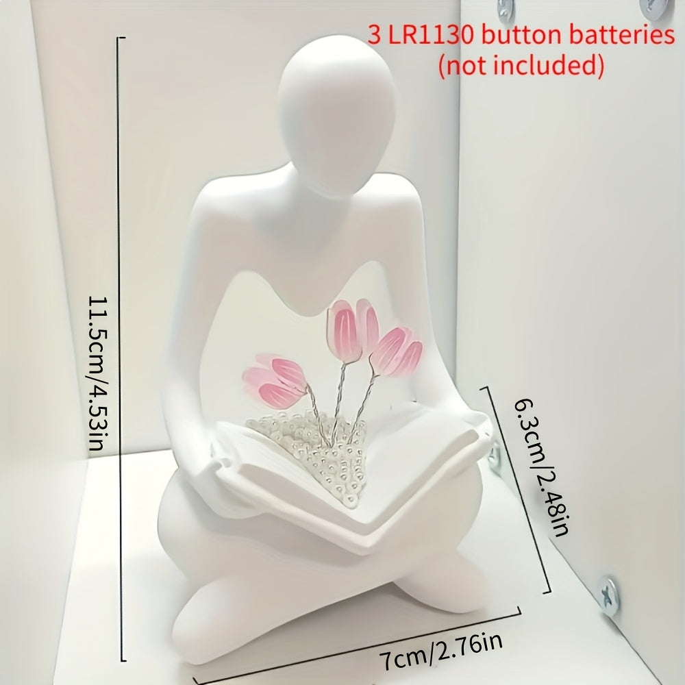 מנורת לילה טוליפים – פסלון רזין אמנותי שמאיר בעדינות