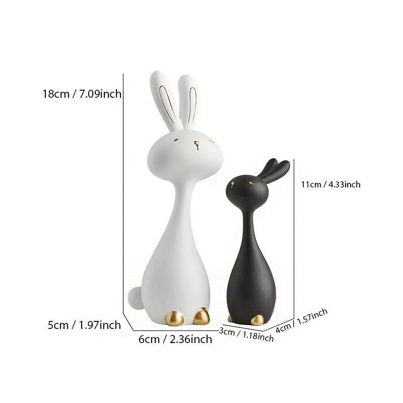 סט ארנבים מעוצבים — שחור ולבן, מינימליסטי ומחמם לב
