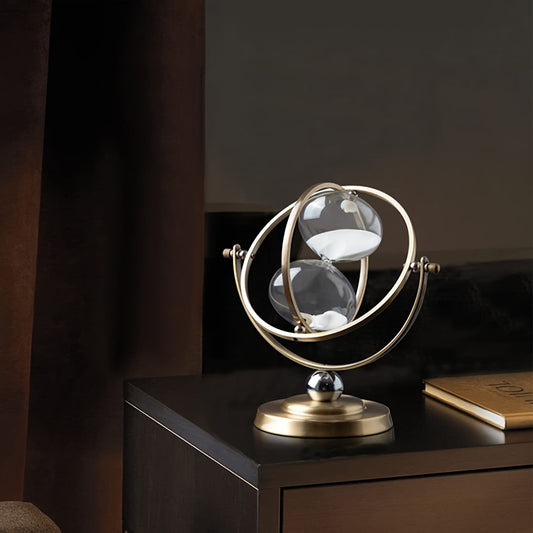 שעון חול 30 דקות — מסתובב 720° במראה וינטג׳ מתכת+זכוכית