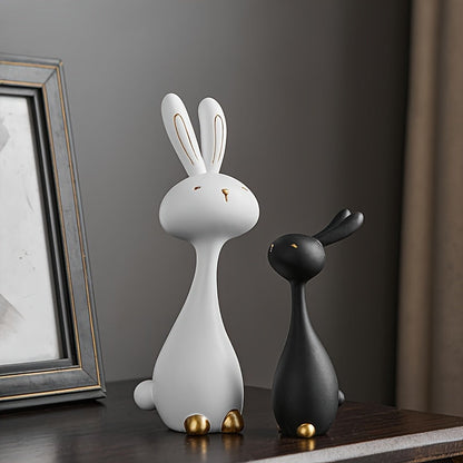סט ארנבים מעוצבים — שחור ולבן, מינימליסטי ומחמם לב