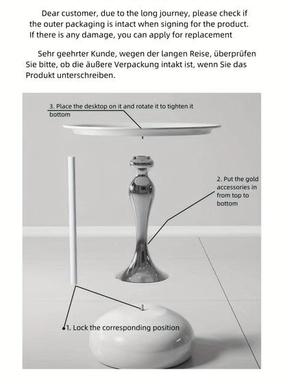 שולחן צד “טיפה” – מתכת עם גימור זהב שמאיר את הסלון