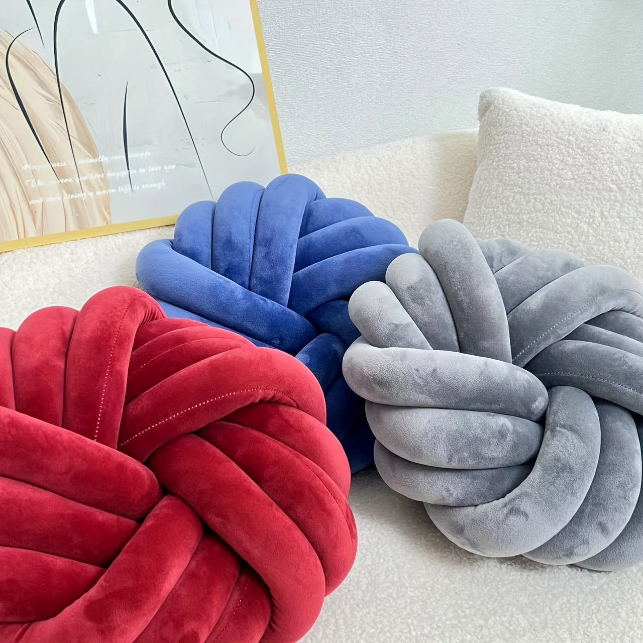 סט 2 כריות קשר מינימליסטיות — פליז רך, כביס, מושלם לסלון ולחדר