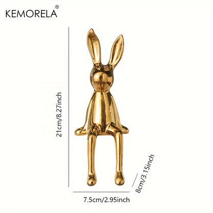 ארנב קרמי יושב – זהב / כסף / לבן-פנינה