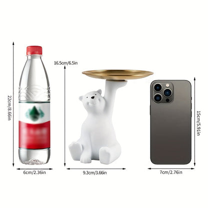 דוב קוטב עם מגש — מגשון דקורטיבי קליל לבית