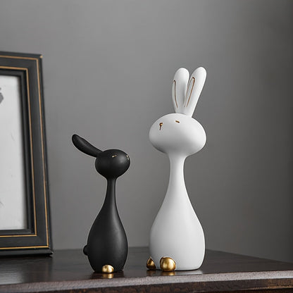 סט ארנבים מעוצבים — שחור ולבן, מינימליסטי ומחמם לב
