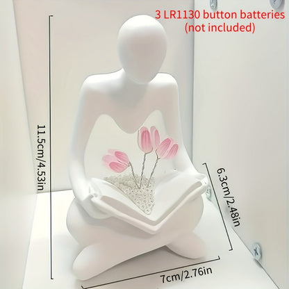 מנורת לילה טוליפים – פסלון רזין אמנותי שמאיר בעדינות