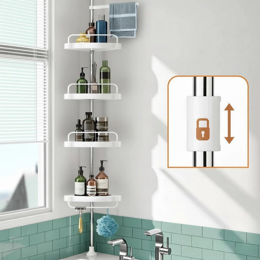 פינת אמבטיה נירוסטה – 4 מדפים בלי קדיחה (Copy)