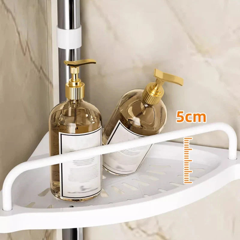 פינת אמבטיה נירוסטה – 4 מדפים בלי קדיחה