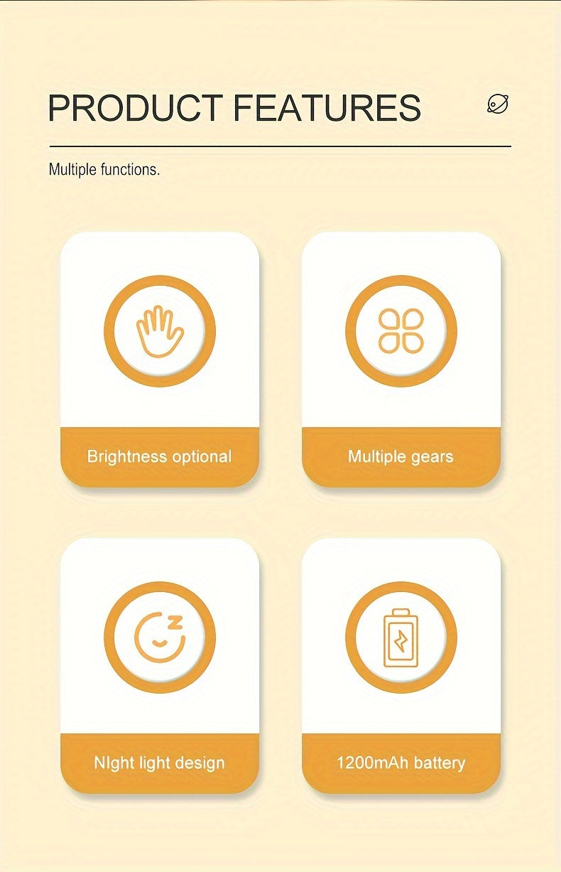 מנורת אסטרונאוט – תאורה נעימה עם שליטה במגע (4 דרגות בהירות)