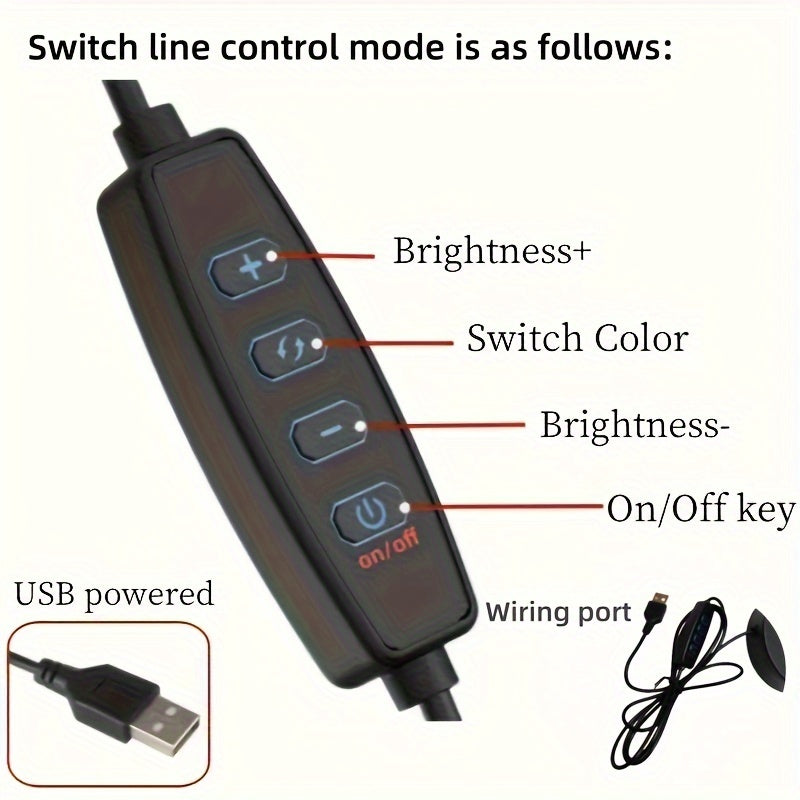 מנורת ספירלה מתכתית – דימר, 3 גווני אור, חיבור USB