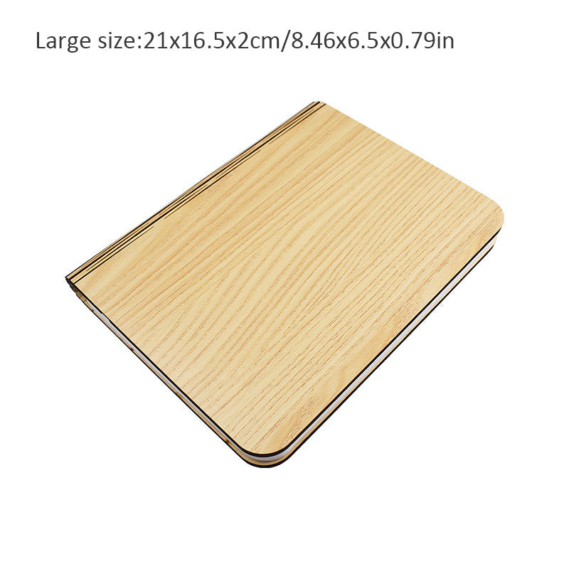 מנורת “ספר” מעץ מתקפל — 3 גווני אור, נפתחת 0–360°