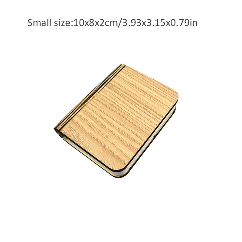 מנורת “ספר” מעץ מתקפל — 3 גווני אור, נפתחת 0–360°