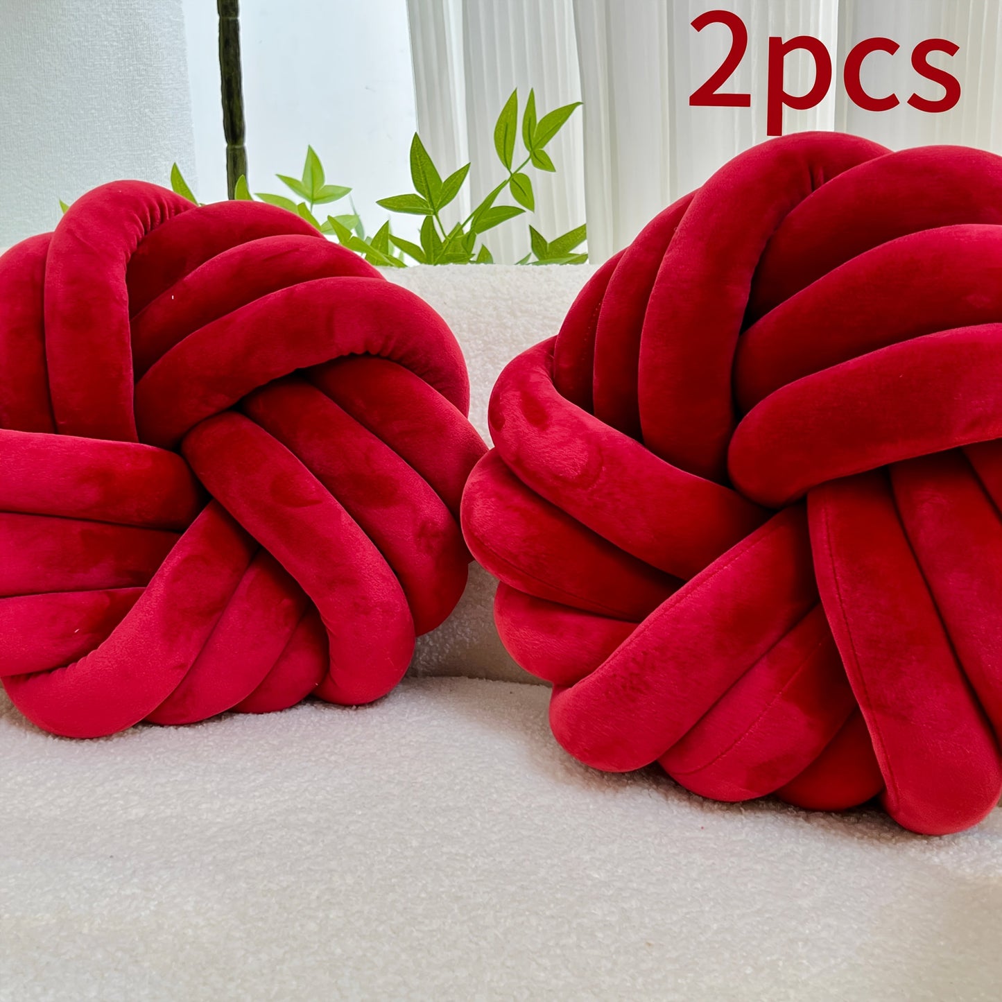 סט 2 כריות קשר מינימליסטיות — פליז רך, כביס, מושלם לסלון ולחדר