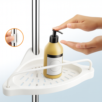 פינת אמבטיה נירוסטה – 4 מדפים בלי קדיחה (Copy)