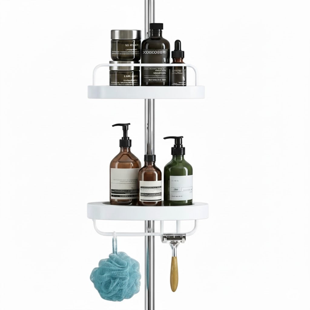 פינת אמבטיה נירוסטה – 4 מדפים בלי קדיחה (Copy)